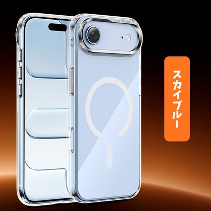 iphone17/17pro ガラスケース 薄い 軽い iphone airケース おしゃれ magsafe対応ケース guestcase スカイブルー iPhone air