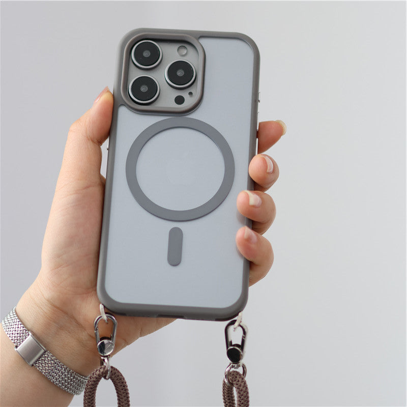 ストラップ付き iphone クリアケース ショルダー magsafe対応 隠しストラップホール付き GUESTCASE