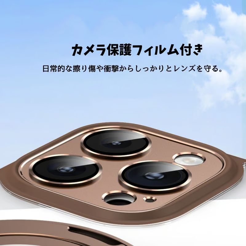 カメラ保護マジックリングiPhoneケース 黄ばみにくいiPhoneクリアケース 挟むだけ