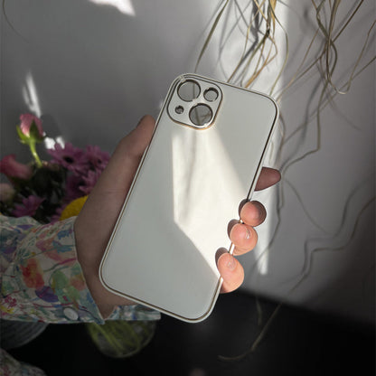 上質なシンプルレザーiPhoneケース ホワイトiPhoneマットレザーケース プチプラ GETCASE