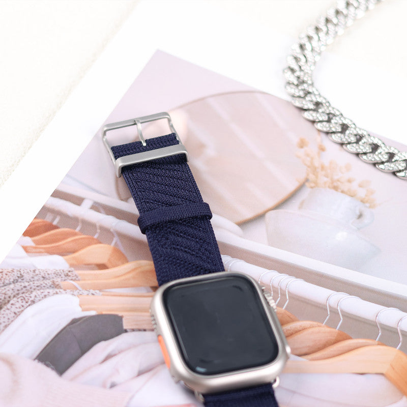 ナイロンアップルウォッチバンド 編み込み apple watch Series11 バンド 男女兼用 guestcase