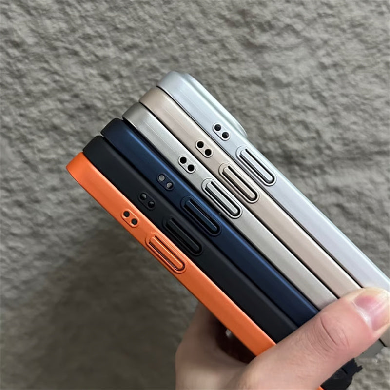 高品質 iphone17/17pro オレンジ に 合う ケース マット・ガラス iphone ケース カメラ 保護 guestcase