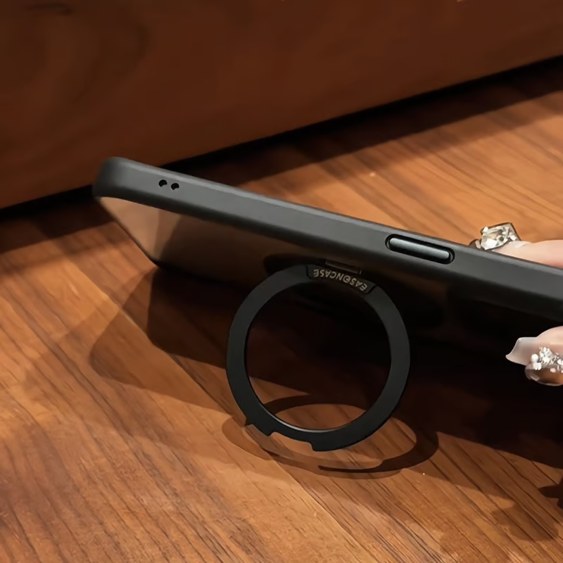 カメラ保護マジックリングiPhoneケース 黄ばみにくいiPhoneクリアケース 挟むだけ