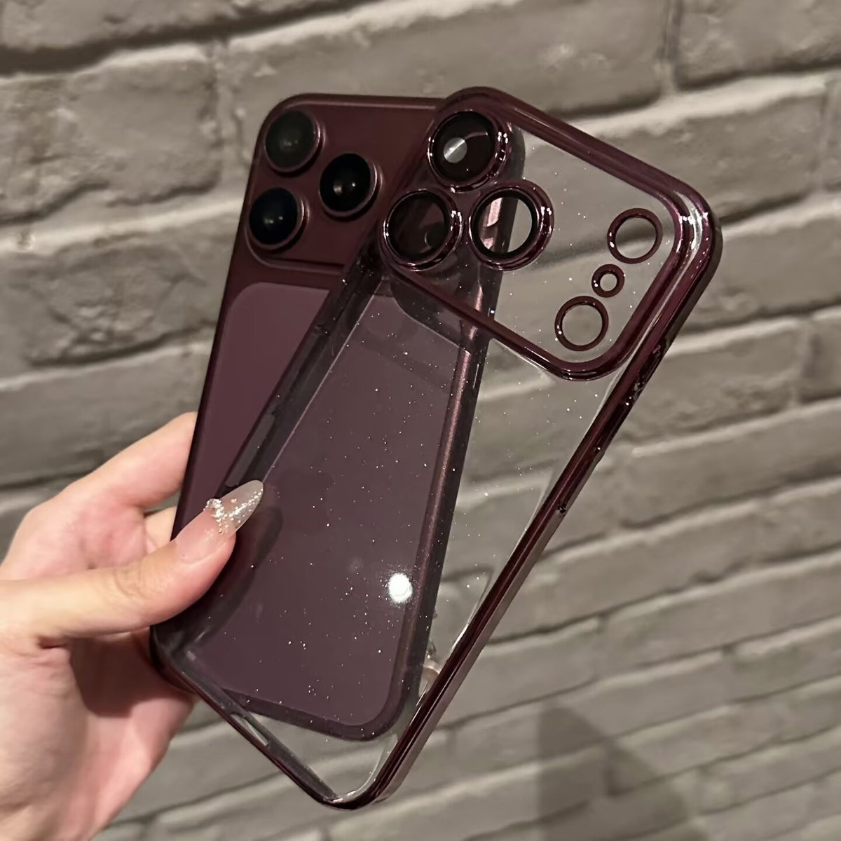 iphone用キラキラと輝く星のようなケース かわいい 黄ばみにくいトレンドのiPhoneクリアケース 我的商店