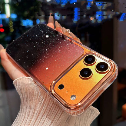 半透明 iphone17/16ケース グラデーション iphone ケース キラキラ メッキ