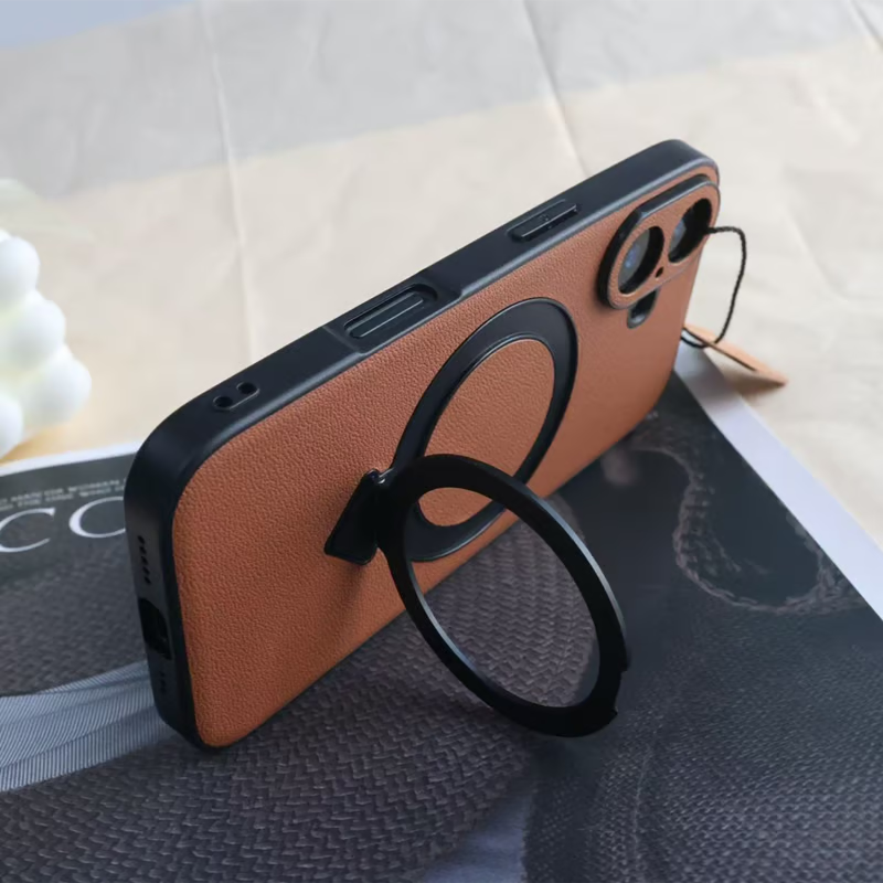 超強力で極薄iPhone牛革ケース フラットスタンドリング iPhoneレザーケース ビジネスシーンに最適 GETCASE