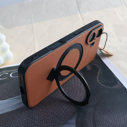 超強力で極薄iPhone牛革ケース フラットスタンドリング iPhoneレザーケース ビジネスシーンに最適 GETCASE