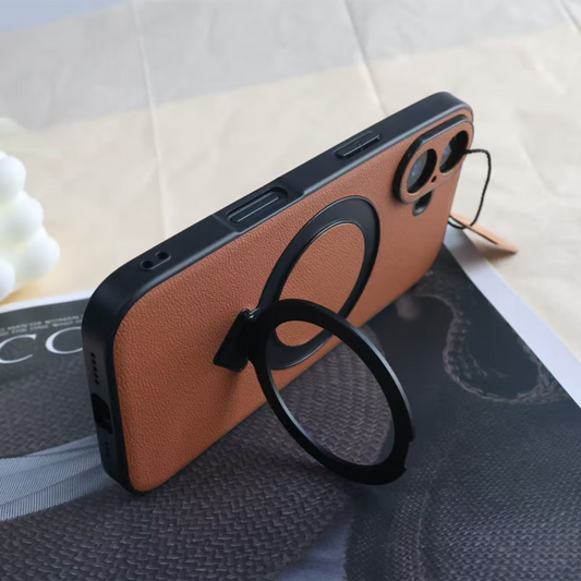 超強力で極薄iPhone牛革ケース フラットスタンドリング iPhoneレザーケース ビジネスシーンに最適 GETCASE