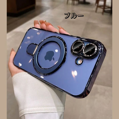 フラット設計スタンドiPhoneクリアケース カメラ保護 iPhoneハードソフトケース かわいい