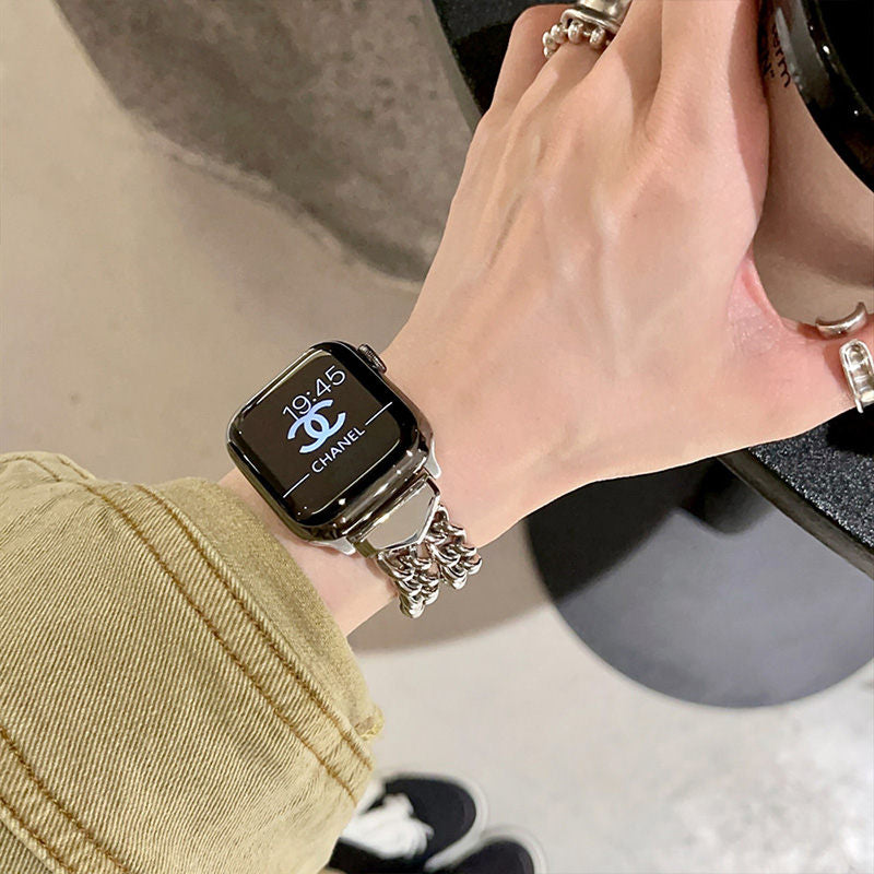 ステンレス apple watchバンド ダブルチェーン アップルウォッチバンド シンプル おしゃれ GETCASE