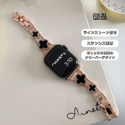 幸せの四葉のクローバー アップルウォッチ交換バンド かわいい