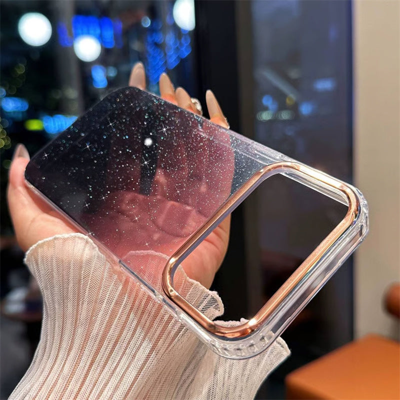 半透明 iphone17/16ケース グラデーション iphone ケース キラキラ メッキ
