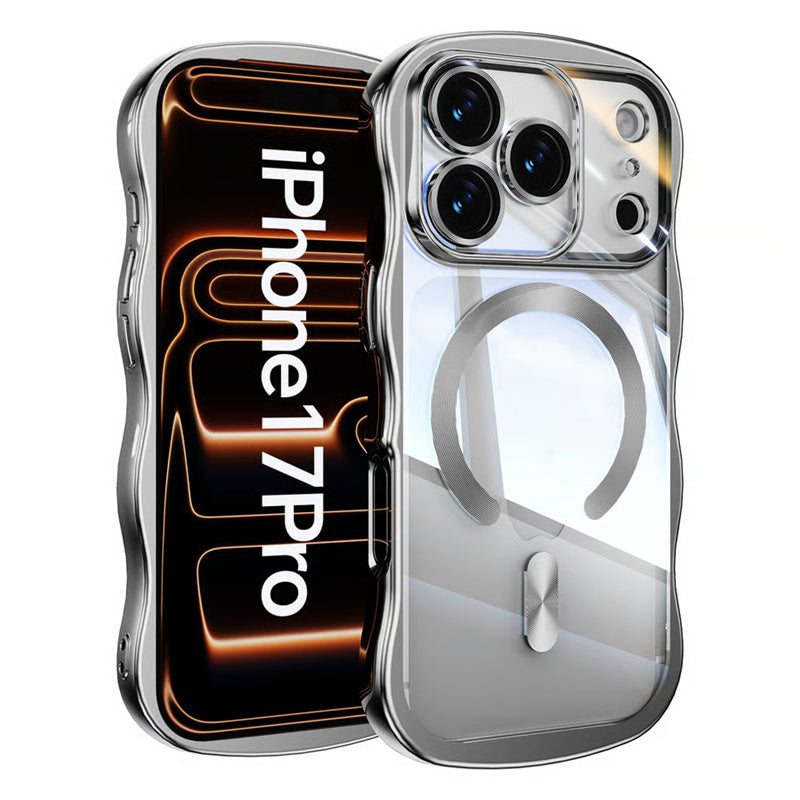 iphone ケース うねうね 透明 iphone17pro マグセーフ 対応 ケース 衝撃に強い