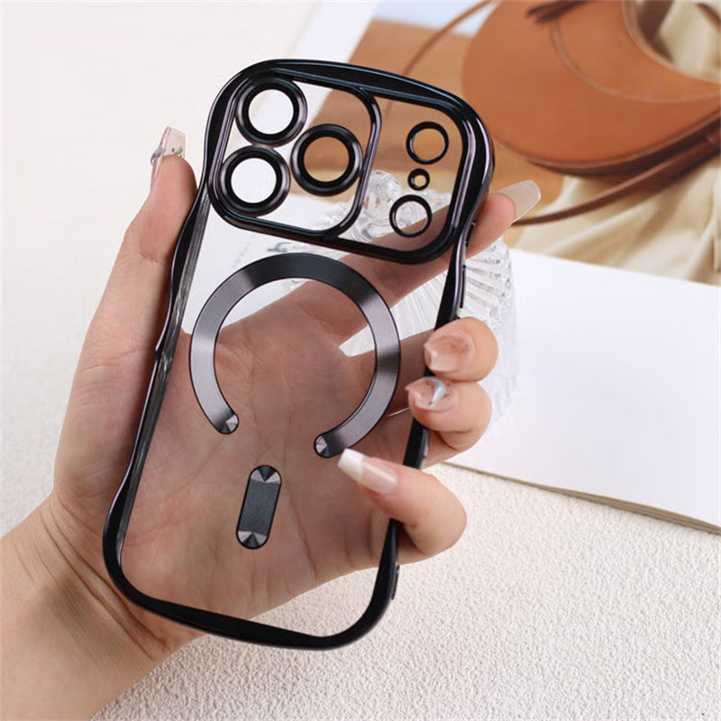 iphone ケース うねうね 透明 iphone17pro マグセーフ 対応 ケース 衝撃に強い