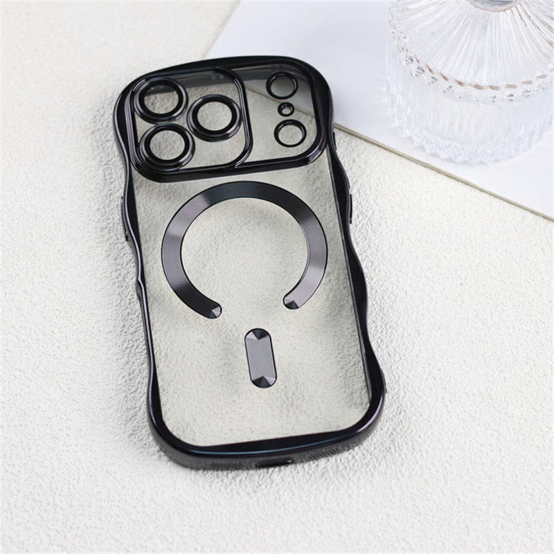 iphone ケース うねうね 透明 iphone17pro マグセーフ 対応 ケース 衝撃に強い