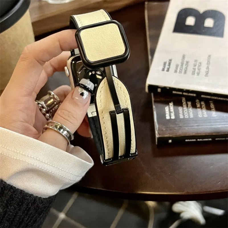 「男女兼用」apple watch series 11 バンド マグネット アップル ウォッチ バンド 革+シリコン guestcase