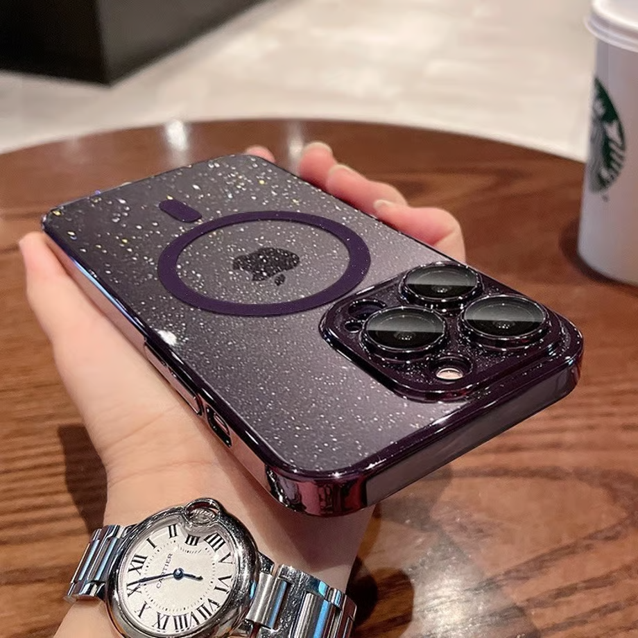 キラキラ iphone17pro/17promax クリアケース magsafe対応ケース カメラ保護 GUESTCASE