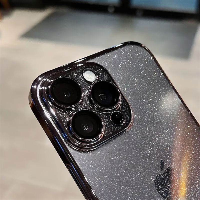 iphone用キラキラと輝く星のようなケース かわいい 黄ばみにくいトレンドのiPhoneクリアケース 我的商店