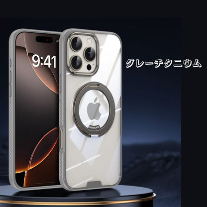 magicスタンドiPhoneクリアケース 人気 衝撃に強いiPhoneケース チタニウム iPhone16色に合う透明ケース