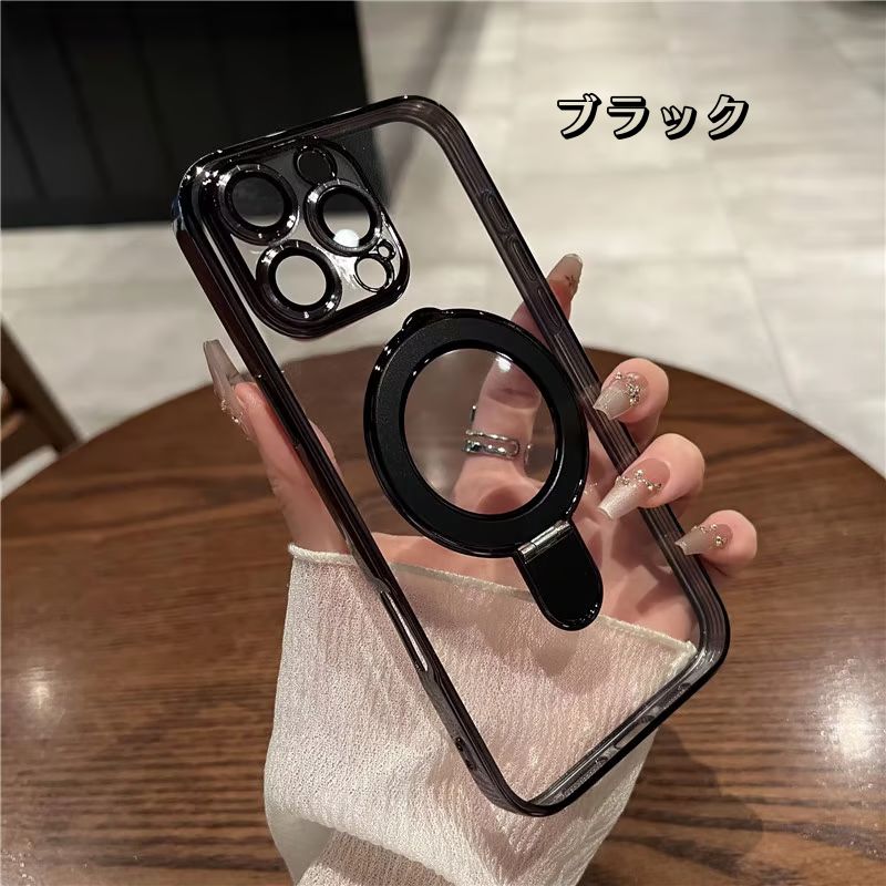 フラット設計スタンドiPhoneクリアケース カメラ保護 iPhoneハードソフトケース かわいい