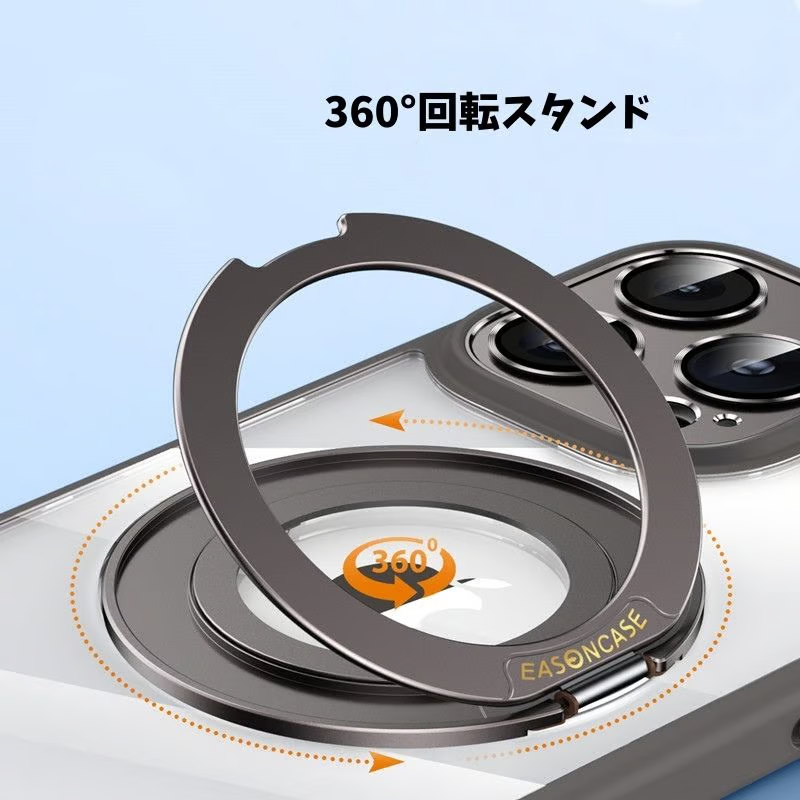 カメラ保護マジックリングiPhoneケース 黄ばみにくいiPhoneクリアケース 挟むだけ