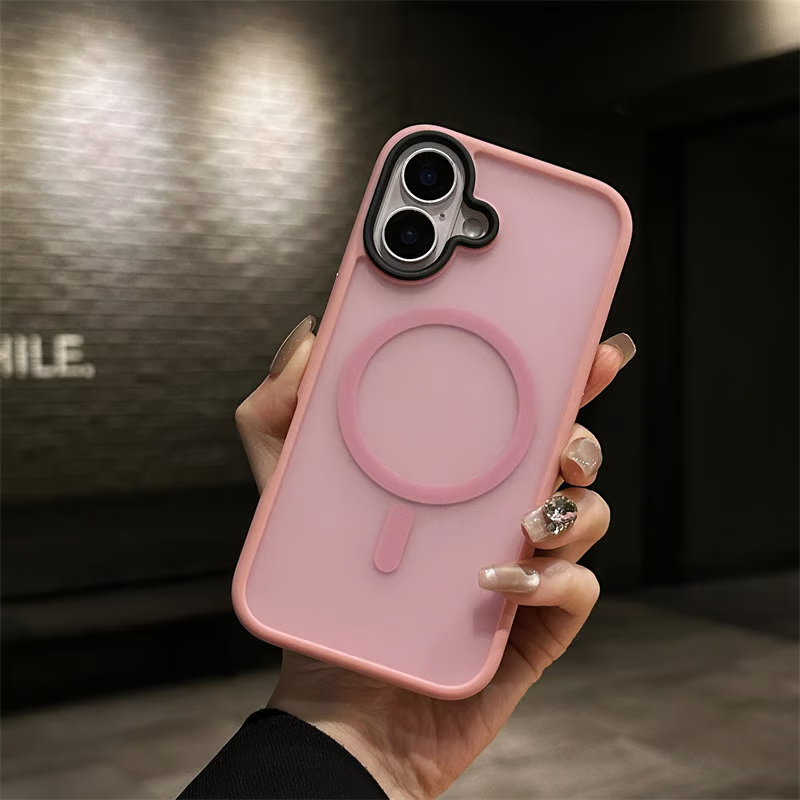 サラサラ感iPhone半透明ケース 滑り止め指紋防止 シンプルiPhoneクリアケース マグセーフ充電 GETCASE