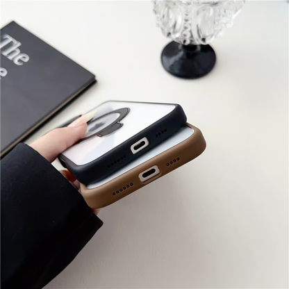 隠れスタンドiPhoneクリアケース カメラ保護 かわいい黄ばみにくいアイフォン透明カバー GETCASE