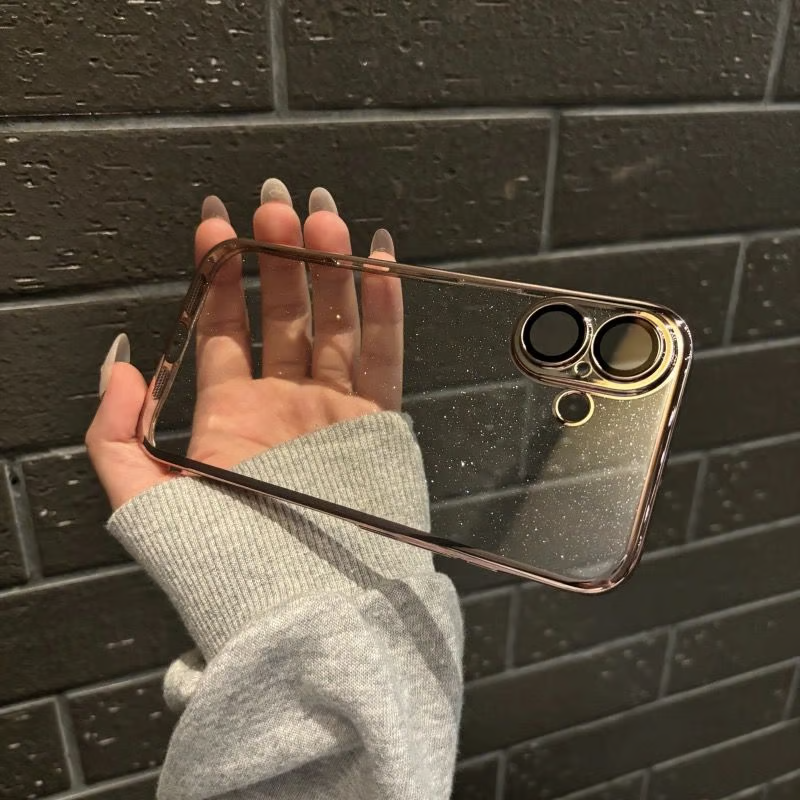 iphone用キラキラと輝く星のようなケース かわいい 黄ばみにくいトレンドのiPhoneクリアケース 我的商店