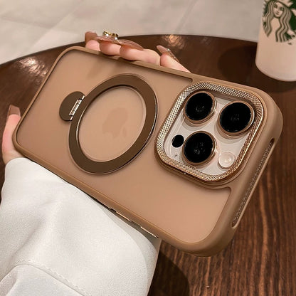 隠しスタンド付き iphone17/16 ケース マット 指紋・汚れつかない おしゃれ GUESTCASE