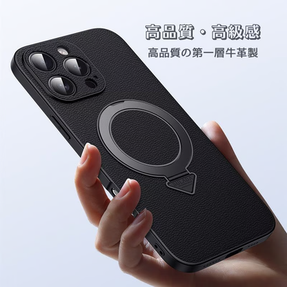 超強力で極薄iPhone牛革ケース フラットスタンドリング iPhoneレザーケース ビジネスシーンに最適 GETCASE