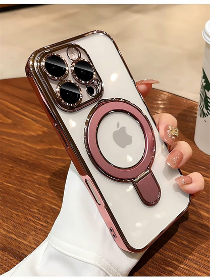 フラット設計スタンドiPhoneクリアケース カメラ保護 iPhoneハードソフトケース かわいい