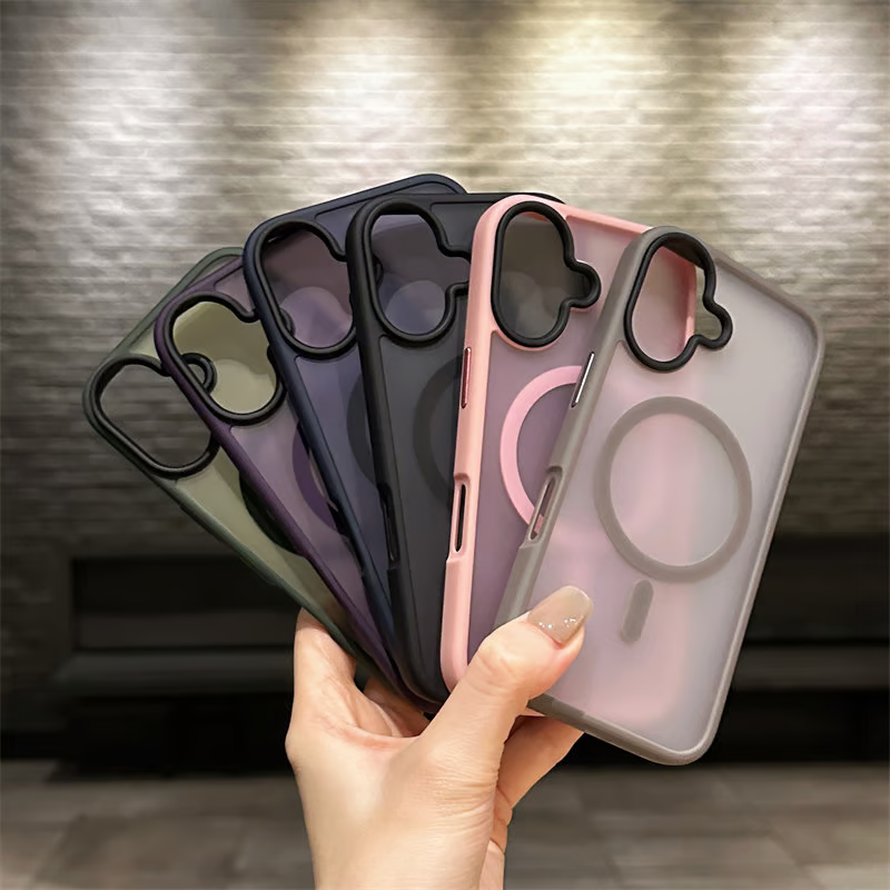 サラサラ感iPhone半透明ケース 滑り止め指紋防止 シンプルiPhoneクリアケース マグセーフ充電 GETCASE