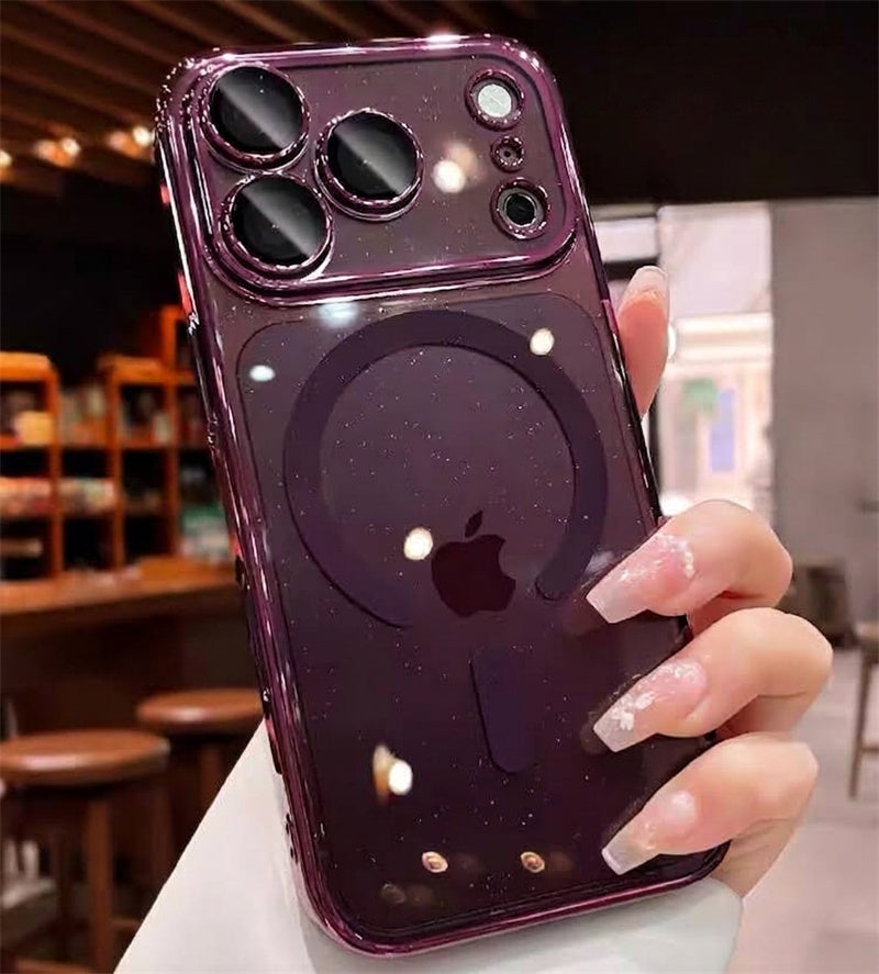 キラキラ iphone18pro/17promax クリアケース magsafe対応ケース カメラ保護