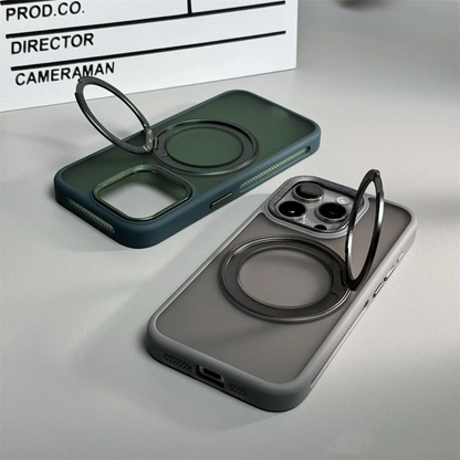 隠しスタンド付き iphone17/16 ケース マット 指紋・汚れつかない おしゃれ GUESTCASE