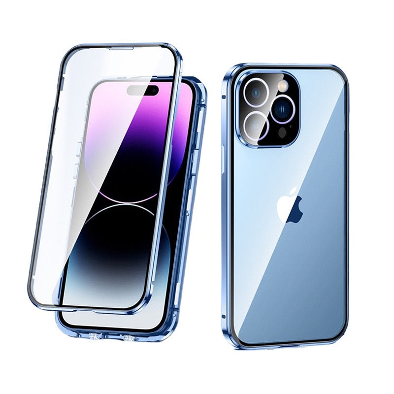 全面保護 iphoneケース フルカバー クリア 覗き見防止 薄型 両面ガラスケース GUESTCASE