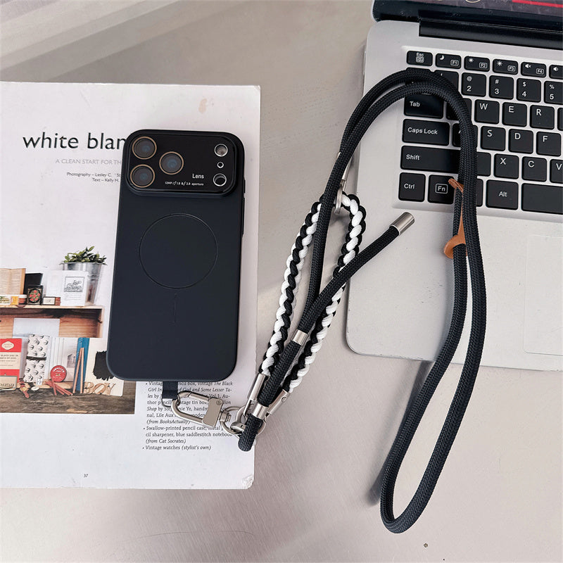 2本ストラップ付き magsafeケース iphone12~17シリーズ対応 ショルダーケース guestcase ブラック iPhone17