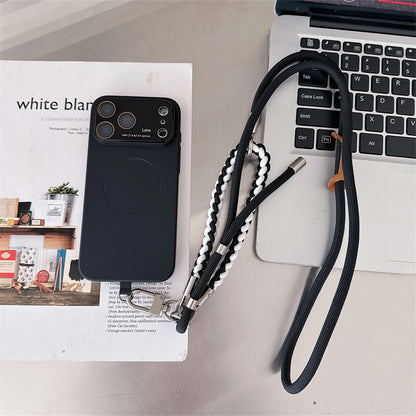 2本ストラップ付き magsafeケース iphone12~17シリーズ対応 ショルダーケース guestcase ブラック iPhone17