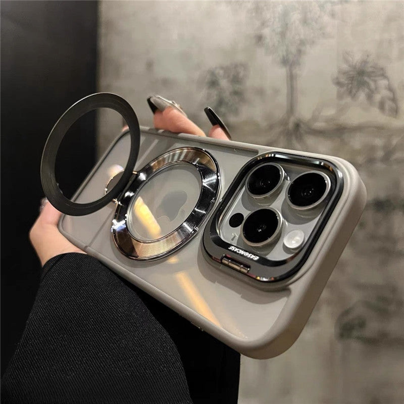 iphone17/17pro ケース スタンド 付き iphone16pro/15 クリアケース magsafe対応 GETCASE