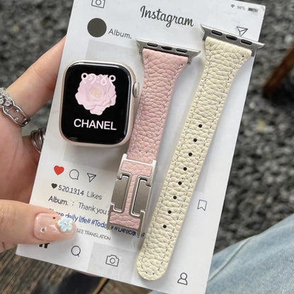 apple watch 革 バンド 高級 レディース アップル ウォッチ se3/11 バンド マグネット guestcase ピンク＆アイボリー 38/40/41/42(Series10/11)mm
