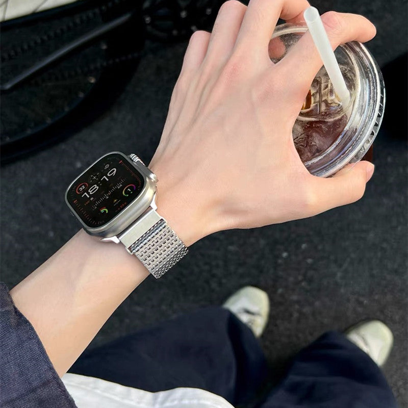 高級 ステンレス apple watchバンド モールス信号 アップルウォッチバンド マグネット式 軽い GUESTCASE