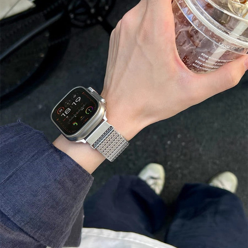 高級 ステンレス apple watchバンド モールス信号 アップルウォッチバンド マグネット式 軽い GUESTCASE