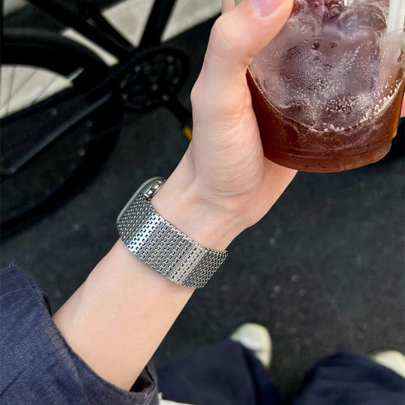 高級 ステンレス apple watchバンド モールス信号 アップルウォッチバンド マグネット式 軽い GUESTCASE