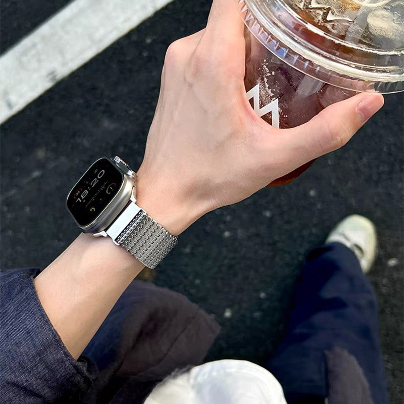 高級 ステンレス apple watchバンド モールス信号 アップルウォッチバンド マグネット式 軽い GUESTCASE