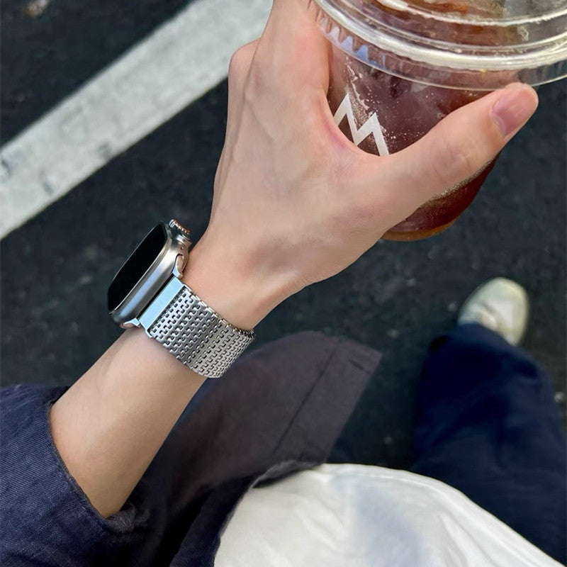 高級 ステンレス apple watchバンド モールス信号 アップルウォッチバンド マグネット式 軽い GUESTCASE