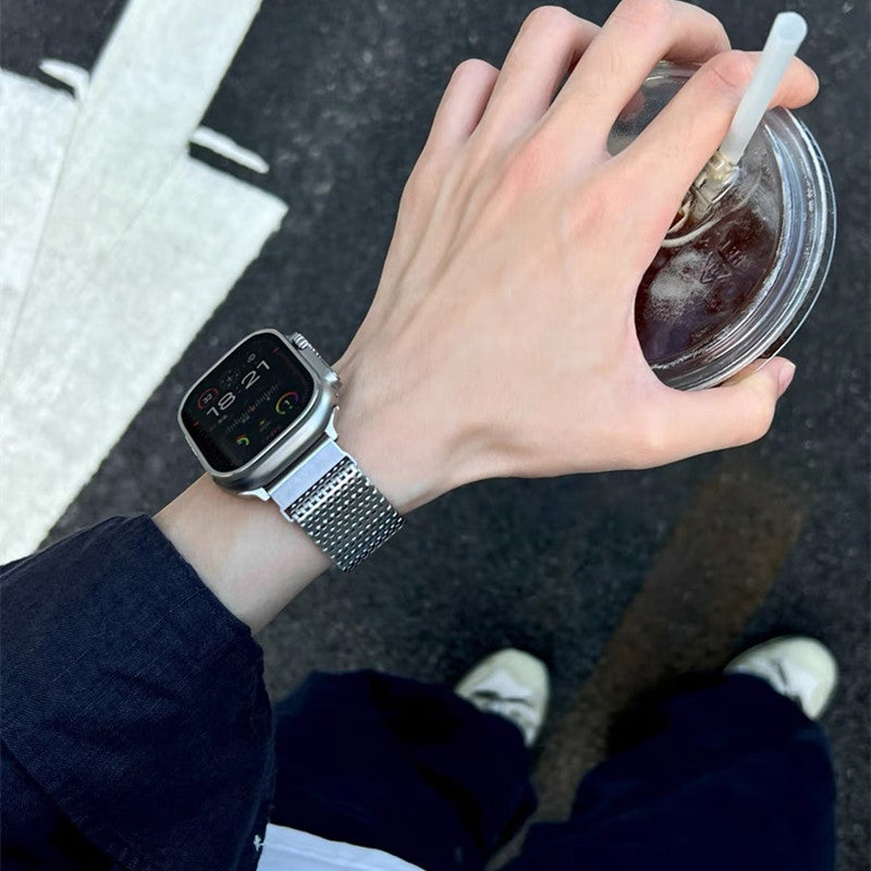 高級 ステンレス apple watchバンド モールス信号 アップルウォッチバンド マグネット式 軽い GUESTCASE