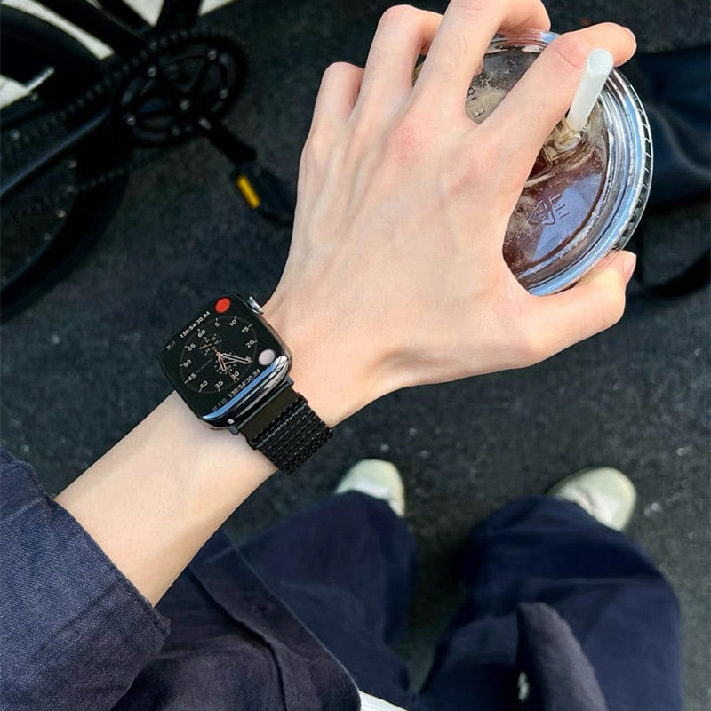 高級 ステンレス apple watchバンド モールス信号 アップルウォッチバンド マグネット式 軽い GUESTCASE