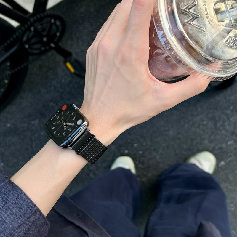 高級 ステンレス apple watchバンド モールス信号 アップルウォッチバンド マグネット式 軽い GUESTCASE