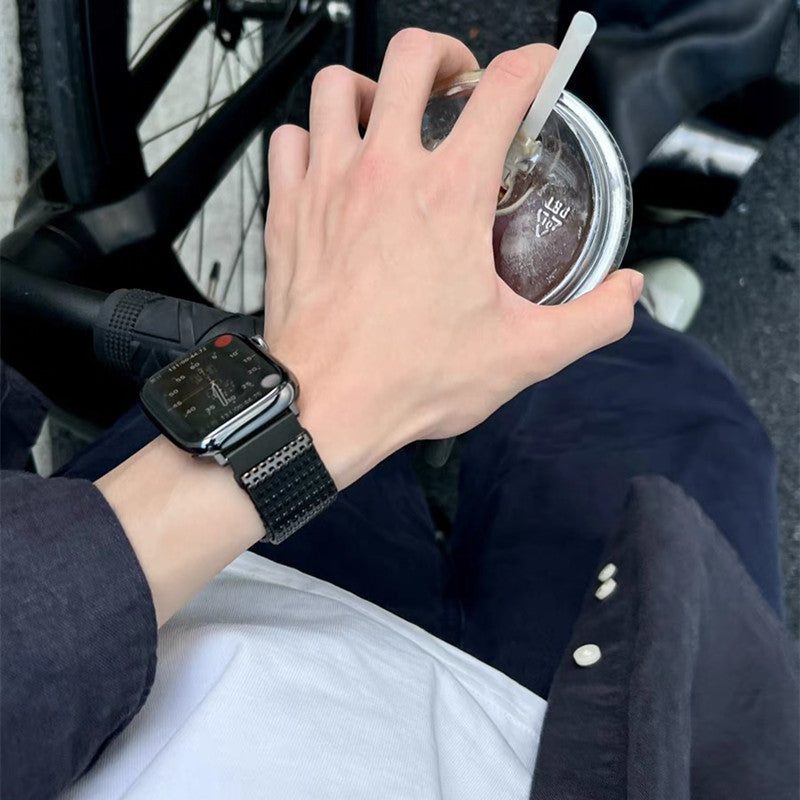 高級 ステンレス apple watchバンド モールス信号 アップルウォッチバンド マグネット式 軽い GUESTCASE
