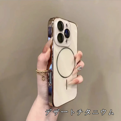 magsafeケース ガラス iphne17pro/16 ケース シンプル おしゃれ お揃いケース GUESTCASE デザートチタニウム iPhone16