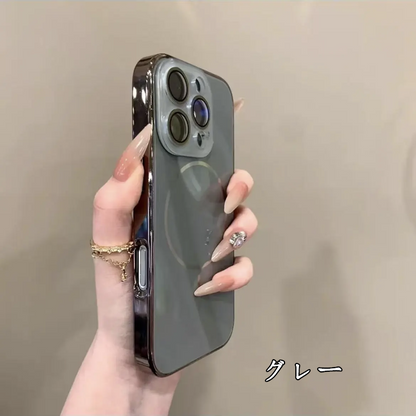 magsafeケース ガラス iphne17pro/16 ケース シンプル おしゃれ お揃いケース GUESTCASE グレー iPhone16